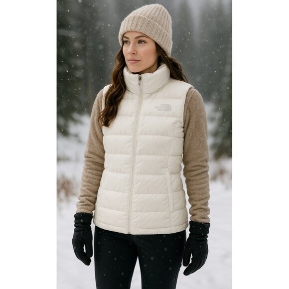 The North Face Aconcagua 3 Vest Womens XS White Puffer Down Insulated Jacket - Picture 1 of 9